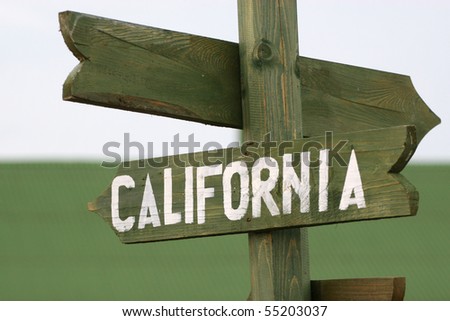 Wooden Mile signpost to California