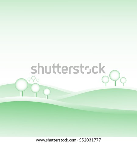 Green hill landscape and tree