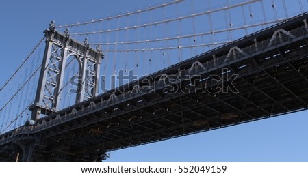 View from below of the Manhattan Bridge (New York, USA, January 2017).