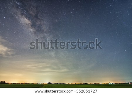 Milky way galaxy. Photo with long exposure