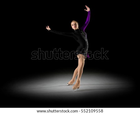 Young girl figure skater (half-isolated version)