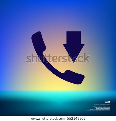 Incoming call flat style stock vector icon illustration