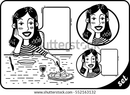 girl eating cheese comics set