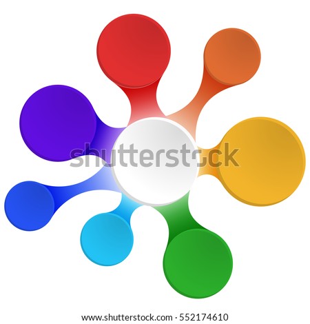 Rainbow Flower for infographics with space for text. Vector element for your design