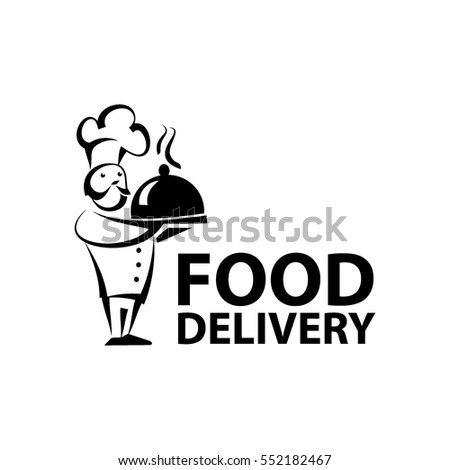 Vector food delivery, icons, logo and illustrations, cook