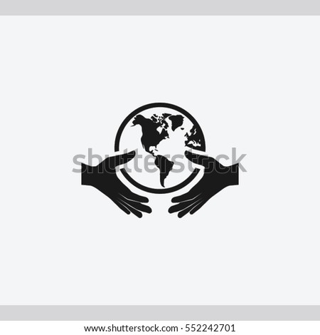 globe in hand  icon. One of set web icons