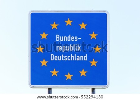 Germany border road sign entrance