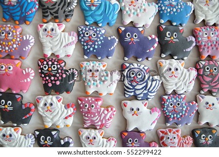 Sugar cookies , cat shaped