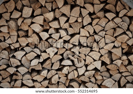 Firewood background. Old wooden texture. 