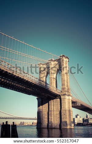 Detail Of New York's Brooklyn Bridge