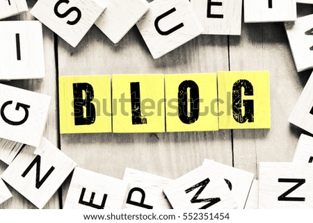 Blog / Wooden letters spelling blog