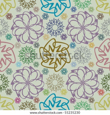 Floral abstract background, seamless repeat pattern