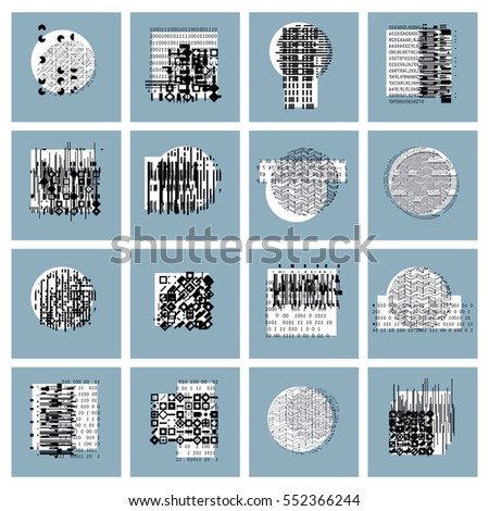 Abstract vector backgrounds set, geometric illustrations collection.