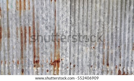 Zinc roof with rust, background and texture