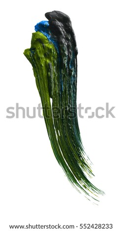 Green hand painted brush stroke daub