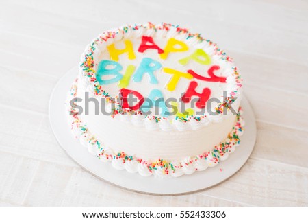 happy birthday cake on table