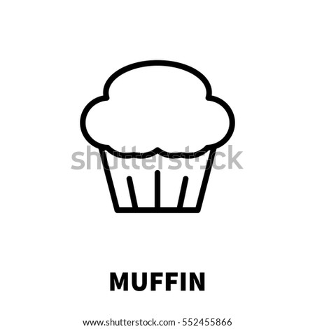 Muffin icon or logo in modern line style. High quality black outline pictogram for web site design and mobile apps. Vector illustration on a white background.