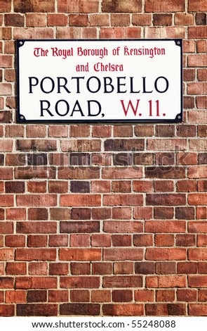 Portobello Road Street Sign in Nothing Hill, London