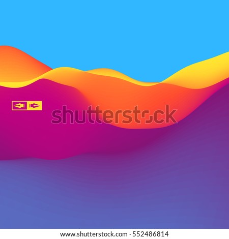 3D Wavy Background. Dynamic Effect. Abstract Vector Illustration. Design Template. Modern Pattern. Royalty-Free Stock Photo #552486814