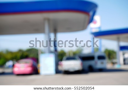 Picture blurred  for background abstract and can be illustration to article of Petrol station and Gas station