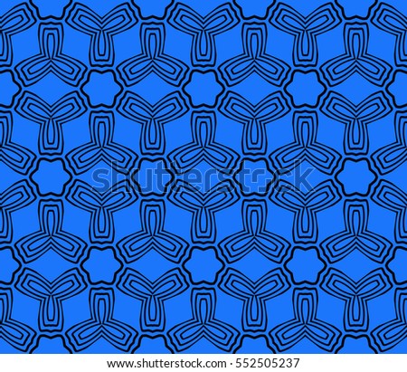 royal floral seamless pattern. Luxury ornament for wallpaper, invitation. Vector illustration. black on blue.