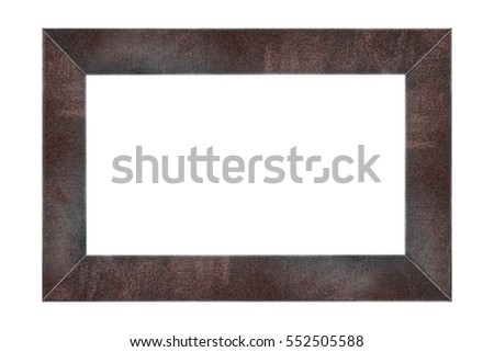 Rusty steel frame, isolated on white background
