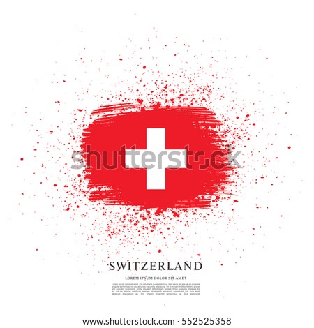 Flag of Switzerland, brush stroke background