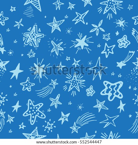Hand drawn pattern with stars