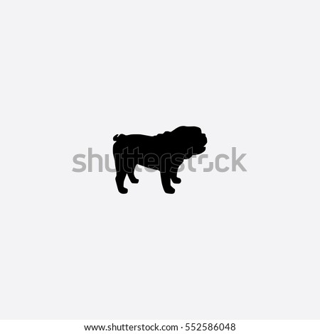 Bulldog icon silhouette vector illustration