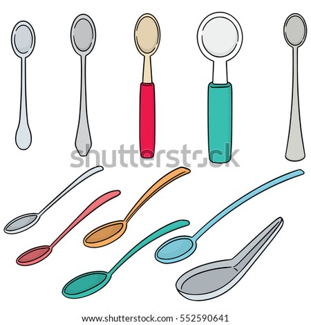 vector set of spoon