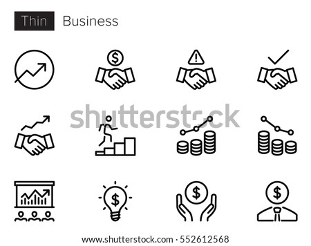 Business Line Vector icons Royalty-Free Stock Photo #552612568