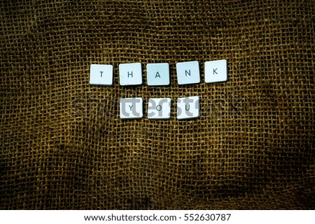 Wording thank you over the canvas