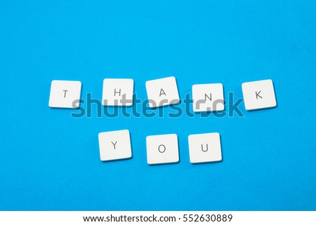 Wording thank you with simple background