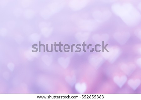 Purple heart bokeh background for Valentine day