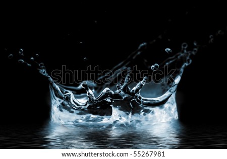 water splash isolated on black Royalty-Free Stock Photo #55267981