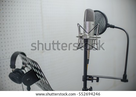 Microphone on recording room,studio microphone