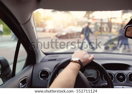 Pedestrian crossing for pedestrians Royalty-Free Stock Photo #552711124