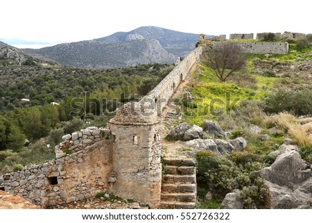 Palamidi fortress on the hill, Nafplion in the Peloponnese region of southern Greece.