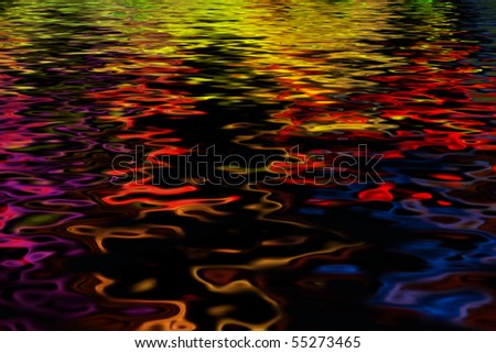 Colour reflexions on water