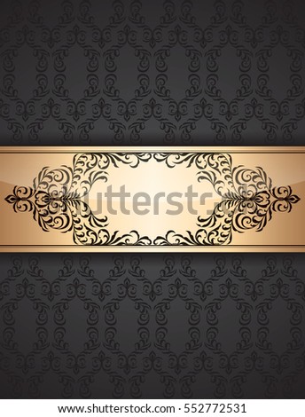 Luxury vintage cover design template for menu, book, diary.