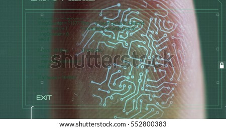 microchip, fingerprint, new technology Royalty-Free Stock Photo #552800383