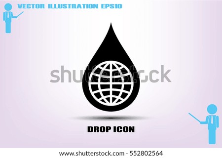 Globe, drop icon vector illustration eps10.