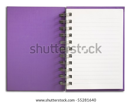 Purple Notebook vertical single white page