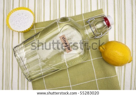 Lemons, Baking Soda and Vinegar are all Natural Environmentally Friendly Ways to Clean Your Home. Royalty-Free Stock Photo #55283020
