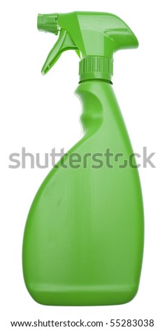 Green Cleaning Bottle for a Natural Environmentally Friendly Cleaning Concept.  Isolated on White with a Clipping Path. Royalty-Free Stock Photo #55283038