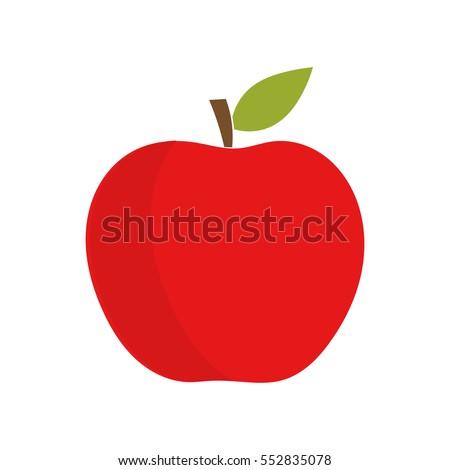 Red apple fruit. Vector illustration
