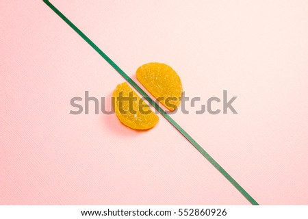marmalade on pink background 