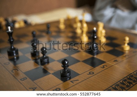 authentic old wood chess Board
