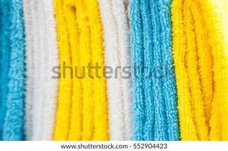 Colorful cotton towels background - closeup shot
