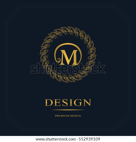 Monogram design elements, graceful template. Calligraphic elegant line art logo design. Letter emblem sign M for Royalty, business card, Boutique, Hotel, Heraldic, Jewelry. Vector illustration